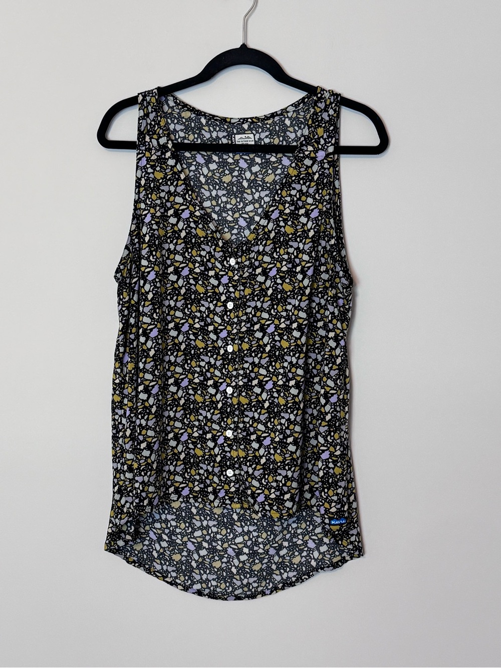 KAVU Beryl Rock Garden Button Front Tank Top Large NWOT